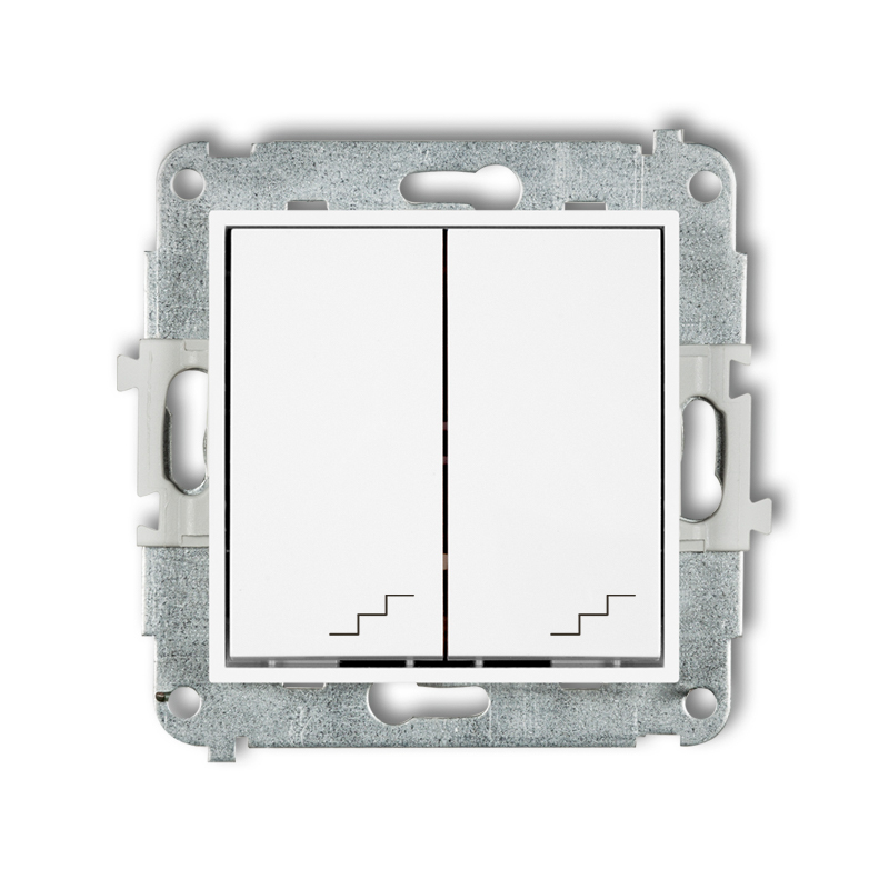 ICON Mechanizm łącznika podwójnego schodowego biały IWP-33