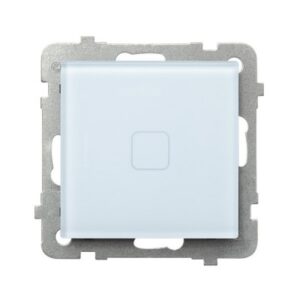 SONATA TOUCH Łącznik dotykowy jednobiegunowy z podświetleniem BIAŁE SZKŁO ŁPD-1RS/m/31