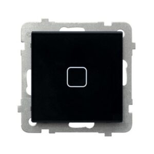 SONATA TOUCH Łącznik dotykowy jednobiegunowy z podświetleniem CZARNE SZKŁO ŁPD-1RS/m/32