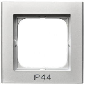 SONATA Ramka pojedyncza do łączników IP44 srebro mat RH-1R/38