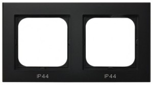 SONATA Ramka podwójna do łączników IP44 czarny metalik RH-2R/33
