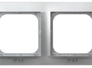 IMPRESJA Ramka podwójna do łączników IP44 srebrna RH-2Y/18