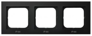 SONATA Ramka potrójna do łączników IP44 czarny metalik RH-3R/33