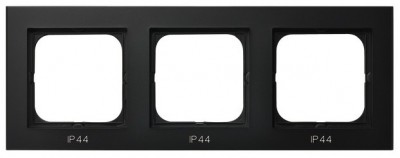 SONATA Ramka potrójna do łączników IP44 czarny metalik RH-3R/33
