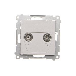 Simon 55 Gniazdo antenowe R-TV przelotowe 10 dB (moduł). 1x Wejście: 5÷862 MHz Aluminium mat TAP10.01/143