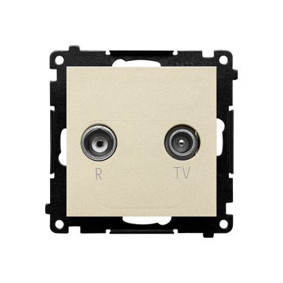 Simon 55 Gniazdo antenowe R-TV przelotowe 10 dB (moduł). 1x Wejście: 5÷862 MHz Szampański mat TAP10.01/144