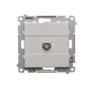 Simon 55 Gniazdo antenowe typu F” pojedyncze (moduł). Do instalacji indywidualnych Aluminium mat TASF1.01/143