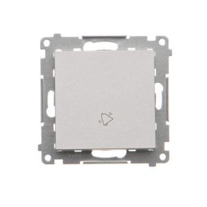 Simon 55 Przycisk dzwonek” (moduł) 10 AX, 250 V~, szybkozłącza Aluminium mat TD1.01/143
