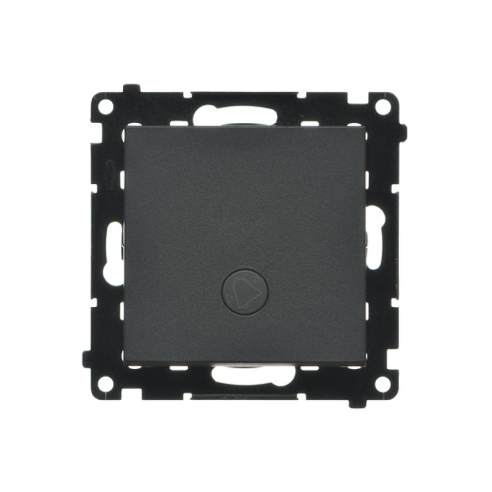 Simon 55 Przycisk dzwonek” z podświetleniem LED (moduł) 10 AX, 250 V~, szybkozłącza Czarny mat TD1L.01/149