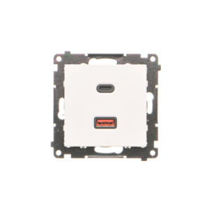 Simon 55 Ładowarka USB C+A (moduł), 30 W, 230V biały mat TEC2CAQ.01/111