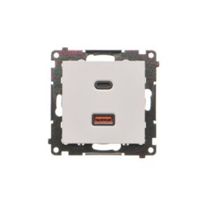 Simon 55 Ładowarka USB C+A (moduł), 30 W, 230V jasnoszary mat TEC2CAQ.01/114