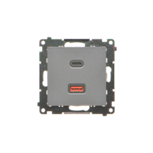Simon 55 Ładowarka USB C+A (moduł), 30 W, 230V grafitowy mat TEC2CAQ.01/116