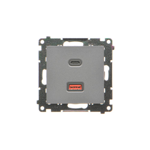 Simon 55 Ładowarka USB C+A (moduł), 30 W, 230V grafitowy mat TEC2CAQ.01/116
