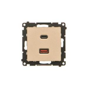 Simon 55 Ładowarka USB C+A (moduł), 30 W, 230V szampański mat TEC2CAQ.01/144