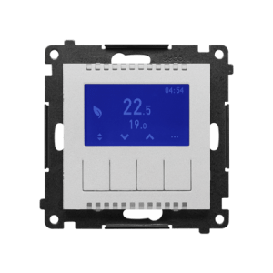 Simon 55 Termostat programowalny z wyświetlaczem (moduł) Aluminium mat TETD1A.01/143