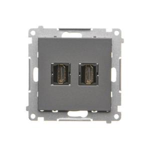 Simon 55 Gniazdo HDMI podwójne (moduł) Grafitowy mat TGHDMI2.01/116