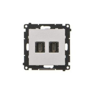 Simon 55 Gniazdo HDMI podwójne (moduł) Aluminium mat TGHDMI2.01/143