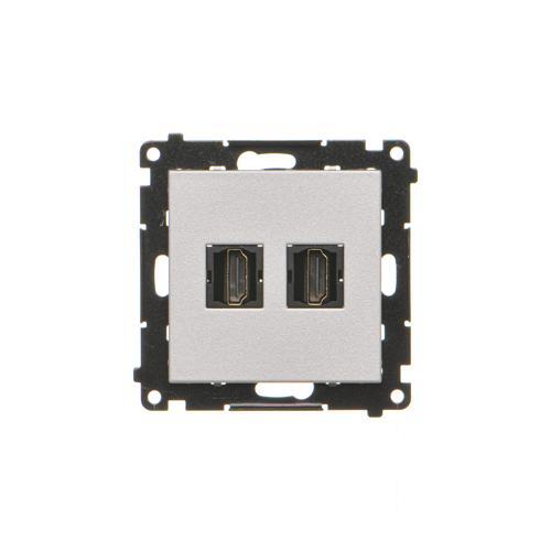 Simon 55 Gniazdo HDMI podwójne (moduł) Aluminium mat TGHDMI2.01/143