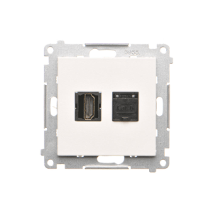 Simon 55 Gniazdo HDMI + RJ45 kat.6. (moduł) Biały mat TGHRJ45.01/111