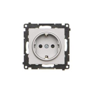 Simon 55 Gniazdo Schuko z przesłonami (moduł) 16 A, 250 V~, szybkozłącza Aluminium mat TGSZ1CZ.01/143