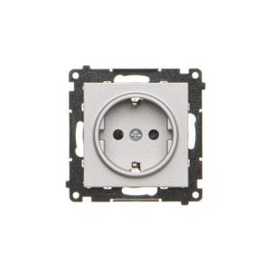 Simon 55 Gniazdo Schuko z przesłonami (moduł) 16 A, 250 V~, szybkozłącza Aluminium mat TGSZ1CZ.01/143
