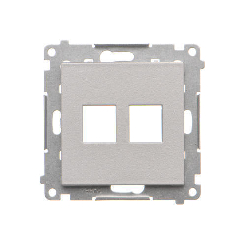 Simon 55 Pokrywa gniazd teleinformatycznych na Keystone płaska podwójna (moduł) Aluminium mat TKP2.01/143