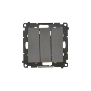 Simon 55 Przycisk potrójny z podświetleniem LED (moduł) 10 AX, 250 V~, szybkozłącza Czarny mat TP31L.01/149