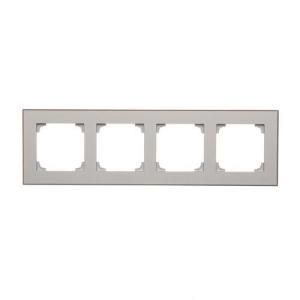 Simon 55 Ramka 4-krotna DUO Aluminium, podstawa czarna TRD4.149/143