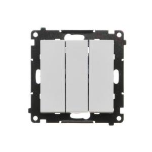 Simon 55 Łącznik potrójny (moduł) 10 AX, 250 V~, szybkozłącza Jasnoszary mat TW31.01/114