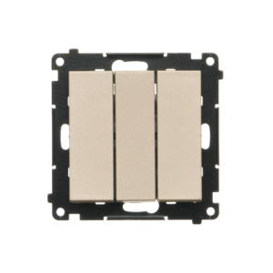 Simon 55 Łącznik potrójny (moduł) 10 AX, 250 V~, szybkozłącza Szampański mat TW31.01/144