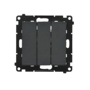 Simon 55 Łącznik potrójny (moduł) 10 AX, 250 V~, szybkozłącza Czarny mat TW31.01/149