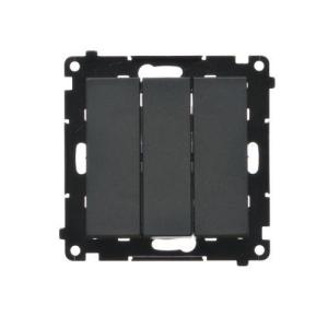 Simon 55 Łącznik potrójny z podświetleniem LED (moduł) 10 AX, 250 V~, szybkozłącza Czarny mat TW31L.01/149