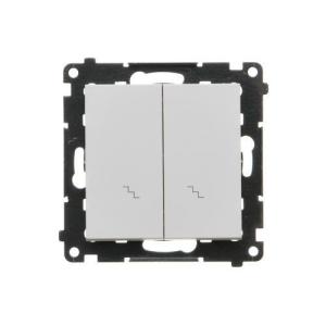 Simon 55 Łącznik schodowy podwójny (moduł) 10 AX, 250 V~, szybkozłącza Jasnoszary mat TW6/2.01/114