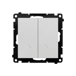 Simon 55 Łącznik schodowy podwójny (moduł) 10 AX, 250 V~, szybkozłącza Aluminium mat TW6/2.01/143