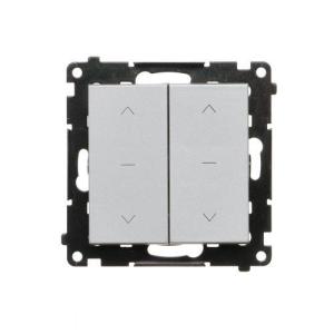 Simon 55 Przycisk roletowy podwójny trójpozycyjny 1-0-2 (moduł) 10 A, 250 V~, szybkozłącza Aluminium mat TZP2.01/143