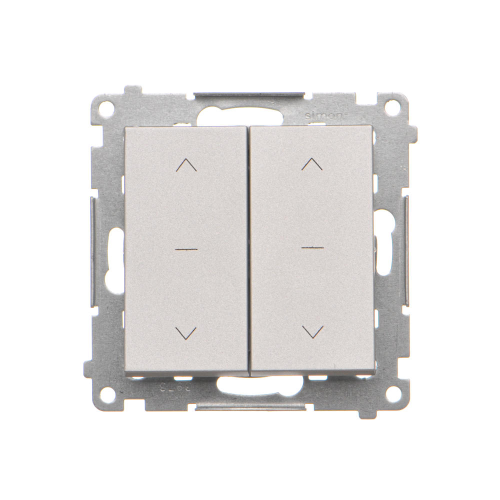 Simon 55 Łącznik roletowy podwójny trójpozycyjny 1-0-2 (moduł) 10 A, 250 V~, szybkozłącza Aluminium mat TZW2.01/143